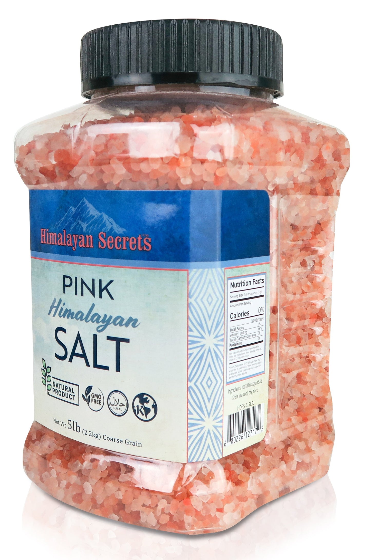 5 LB Himalayan Pink Salt Coarse Jar (2-3mm) - Himalayan Secrets™