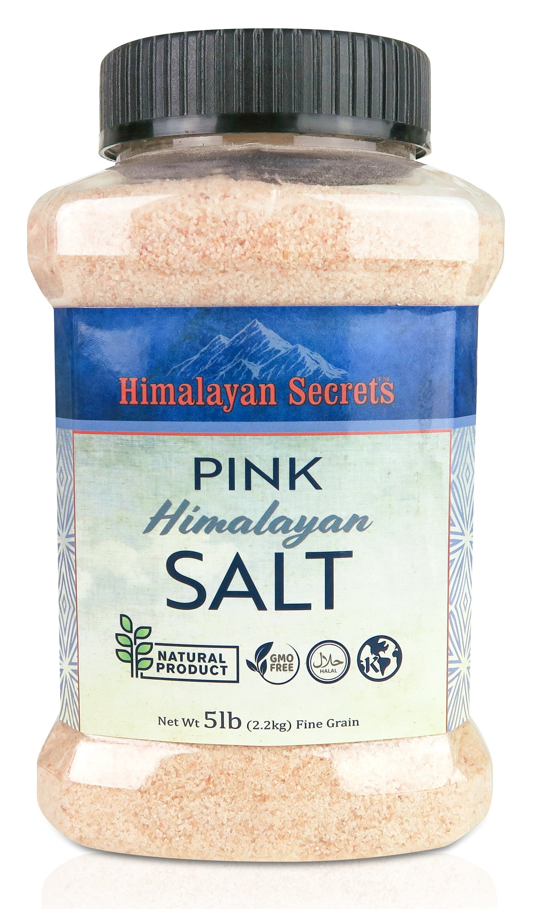 5 LB Himalayan Pink Salt Fine Jar (0.3-0.5mm) - Himalayan Secrets™