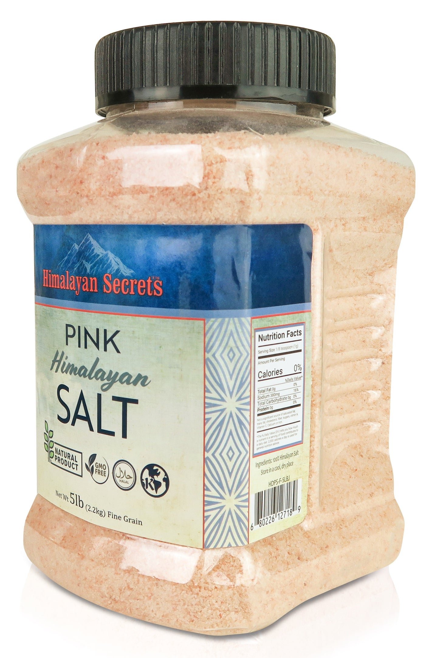 5 LB Himalayan Pink Salt Fine Jar (0.3-0.5mm) - Himalayan Secrets™