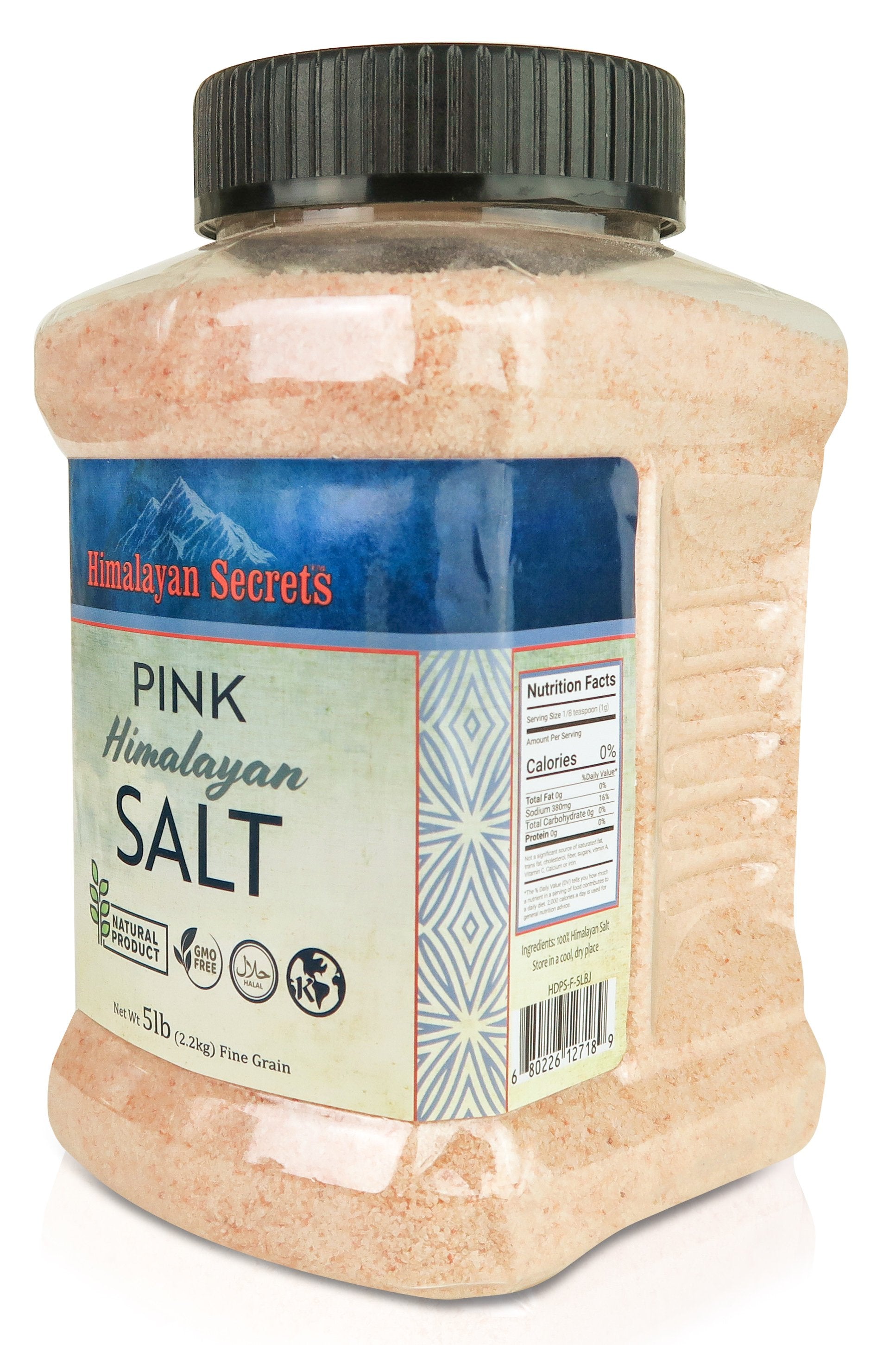 5 LB Himalayan Pink Salt Fine Jar (0.3-0.5mm) - Himalayan Secrets™