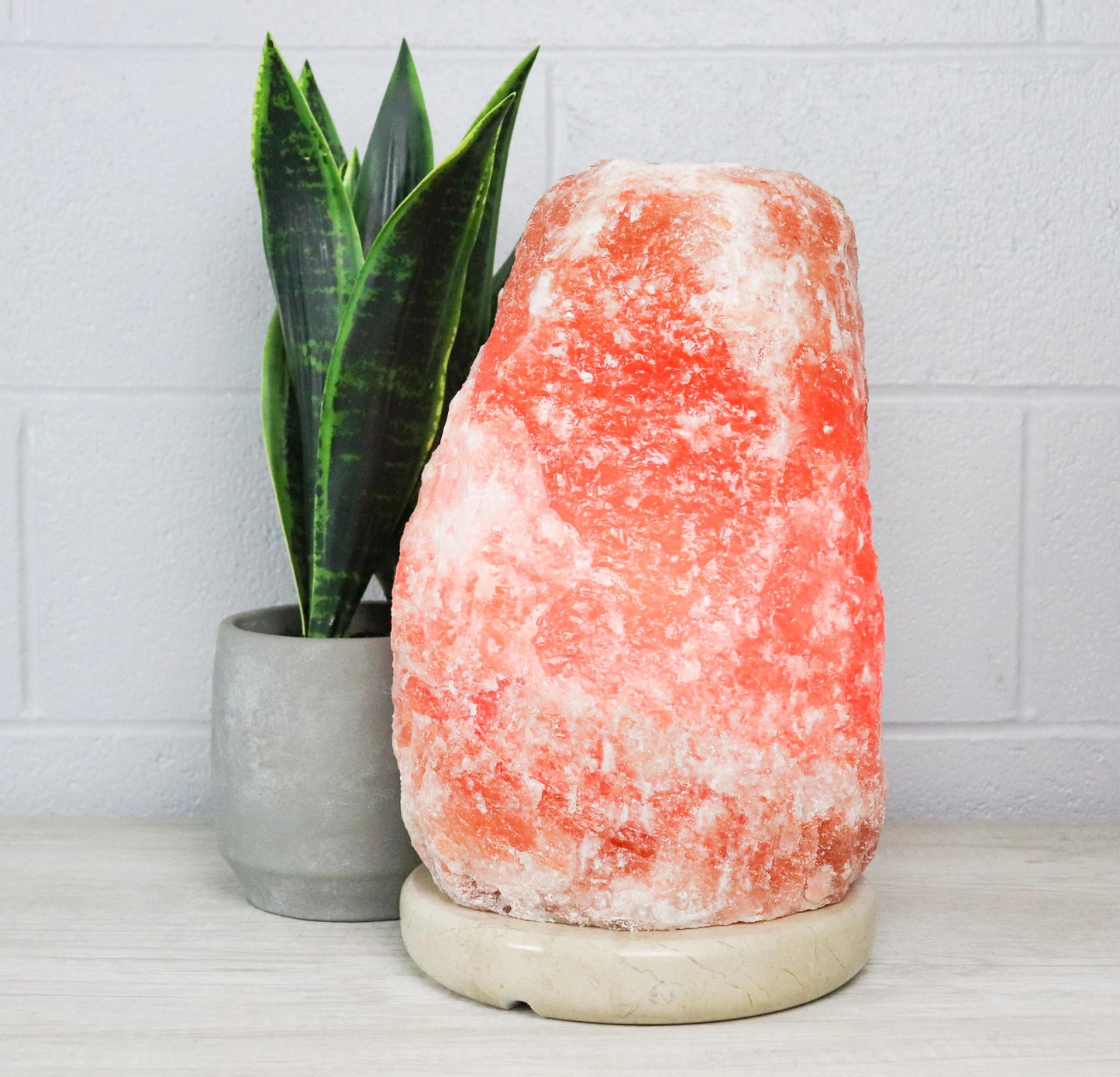 NATURAL PINK HIMALAYAN SALT LAMP 47-58 LBS W/ TAVERA MARBLE BASE