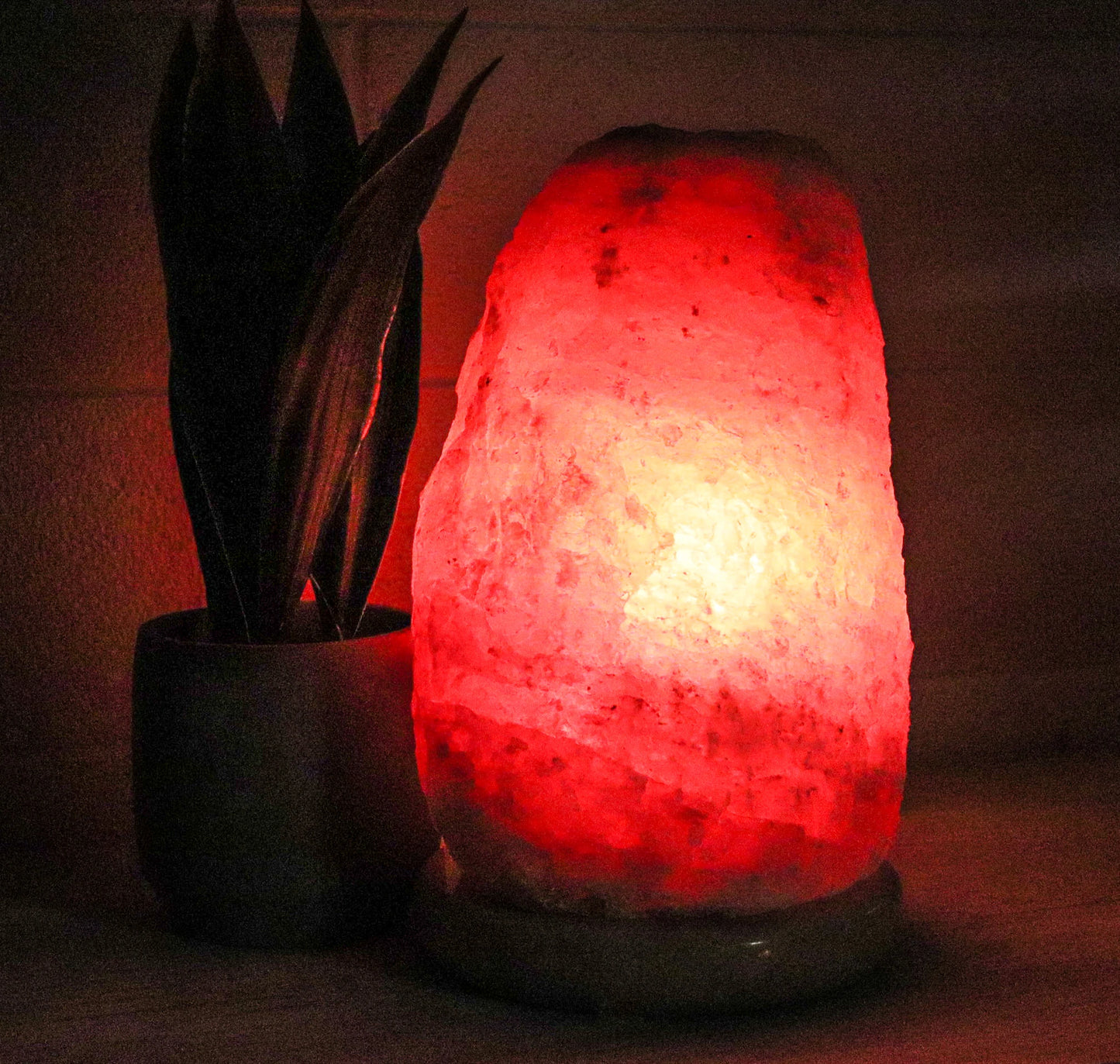 NATURAL PINK HIMALAYAN SALT LAMP 47-58 LBS W/ TAVERA MARBLE BASE