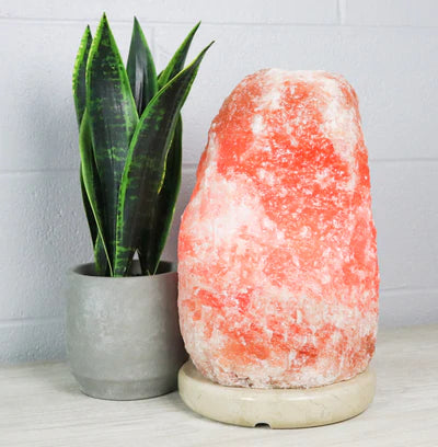 NATURAL PINK HIMALAYAN SALT LAMP 47-58 LBS W/ TAVERA MARBLE BASE